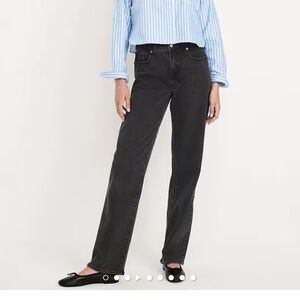 Old Navy OG loose high rise jeans black wash, size 6